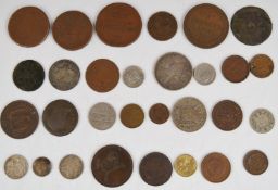 An interesting collection of overseas coinage 19thC onwards to include Leopold I and II 2F,