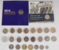 A quantity of collectable 50p coins, some in presentation packs including Beatrix Potter set etc,