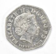 2009 Kew Gardens 50p coin, circulated but VF+ example