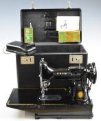 Singer 222K sewing machine, in original carry case with accessories