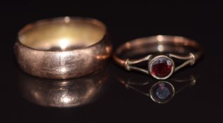 Two 9ct rose gold rings, one Chester 1915, 1.8g, size L & N