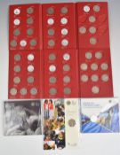 Two Royal Mint The Great British Coin Hunt folders containing thirty seven collectable 50 pence