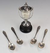 George V hallmarked silver miniature trophy cup, London 1930, maker Daniel George Collins, height