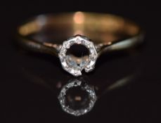 An 18ct gold ring mount, 1.9g, size N