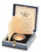 1999 Queen Elizabeth II proof gold half sovereign, cased with certificate
