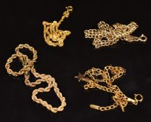 Four 9ct gold bracelets, 5.8g