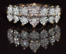 A 9ct gold ring set with diamonds, 3.3g, size P