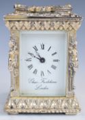 Charles Frodsham Jubilee commemorative hallmarked silver novelty miniature carriage clock, with