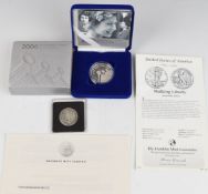 Royal Mint 2006 Queen Elizabeth II 80th Birthday silver crown in case with certificates, together