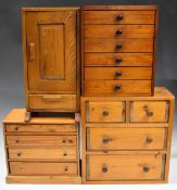 A collection of miniature / apprentice collector's chests of drawers and an Arts and Crafts style