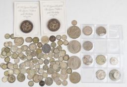 A collection of UK silver coinage