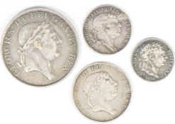 1815 George III 3 shilling bank token together with a 1/6d example, a 10 pence Irish bank token