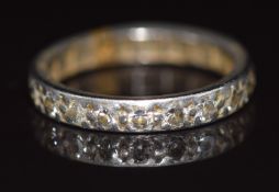 Art Deco platinum eternity ring set with diamonds, 3.3g, size I