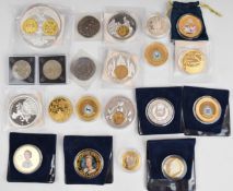 A collection of UK and European commemorative currency comprising examples from Belgium, Portugal,