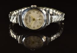 Hermès ladies wristwatch with subsidiary seconds dial, luminous hands, Arabic numerals, silver dial,