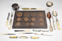 Two Victorian hallmarked silver bladed mother of pearl handled folding fruit knives, both