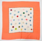 Christian Dior scarf with Hirst style polka dot design, 80 x 80cm