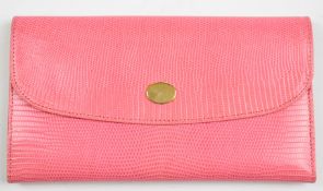 Asprey pink leather purse, 11 x 19cm