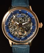 Carl Von Zeyten gentleman's automatic wristwatch ref. CVZ0013 with engraved silver skeleton dial,