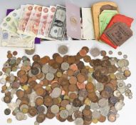 A collection of UK coinage Queen Victoria onwards, includes WW1 and WW2 era examples and