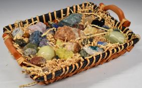 Mineral samples, geodes etc including lapis lazuli, agate and Blue John