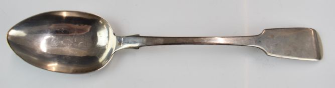 Victorian hallmarked silver fiddle pattern basting spoon, Sheffield 1839, maker Patrick Leonard,