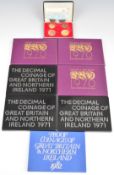 A collection of coin sets comprising seven Royal Mint proof coin sets, three 1970, three 1971 and