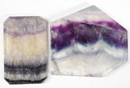 A polished and faceted Blue John mineral / geode paperweight, approximate diameter 9cm