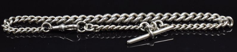 A silver graduated Albert / watch chain