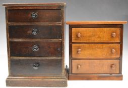 Two 19th / 20thC apprentice or collector's chests of drawers, one graduated, the largest W22 x D20 x