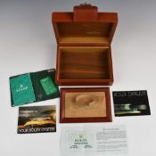 Rolex Oyster Datejust 16018 brown leather box with related paperwork including service guarantee,