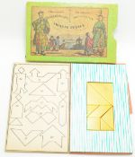 A 19thC Tangram 'Chinese Puzzle' in original pictorial sleeve, with fold over interior cover and
