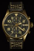 Stauer gentleman's chronograph wristwatch with date aperture, luminous hands, Arabic numerals and