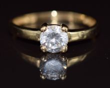 A 9ct gold ring set with cubic zirconia, 1.9g, size P