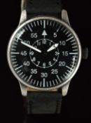 Sturm Mil-tec military aviator observer style gentleman's wristwatch with luminous hands, white