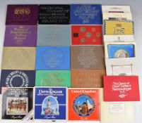 Run of twenty three Royal Mint UK brilliant uncirculated coin sets 1970-1992, all in original