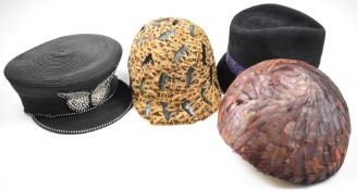 Four bespoke hats by Albrizio New York