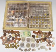 An amateur collection of largely UK coinage George II onwards, includes silver content, 1885 1/3