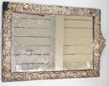Edward VII or George V hallmarked silver dressing table mirror with embossed and pierced