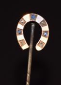A horseshoe stick pin, in original fitted S Ferris, Calne box