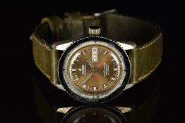 Josmar Seawatch gentleman's world time wristwatch with day and date aperture, luminous hands and