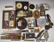 Collection of bijouterie, coins and collectibles including silver dollar, 1843 half farthing,