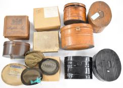 Vintage hats and hat boxes to include five metal hat boxes, three cardboard comprising Burberry,