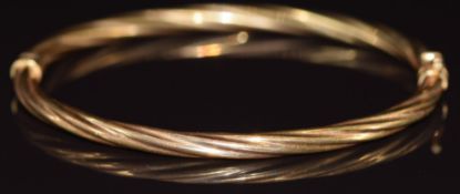 A 9ct gold rope twist bangle, 4.8g