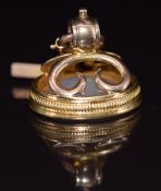 Victorian intaglio seal set with carved chalcedony reading 'vivons' translating to 'endure', 7.2g