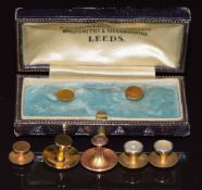 A pair of 9ct gold studs (Chester 1898), two 9ct gold studs by Georg Jensen (Birmingham 1893 &