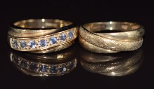 Two 9ct gold rings, one set with paste, 7.5g, sizes N & L