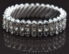 Art Deco Empire bracelet set with paste and a Victorian silver fob watch chain