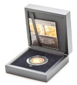 Hattons of London 2005 gold proof double sovereign with the modern St George and the Dragon
