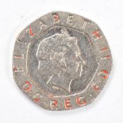 Dateless Elizabeth II 20p coin